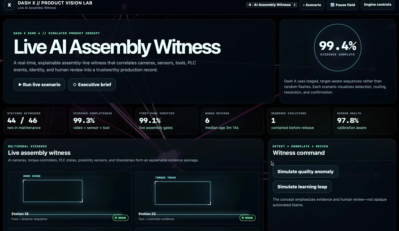 Dash X Assembly Witness demonstration
